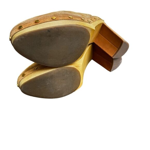 Veronica Beard Grita Suede Clogs in tan 10 - Picture 5 of 6